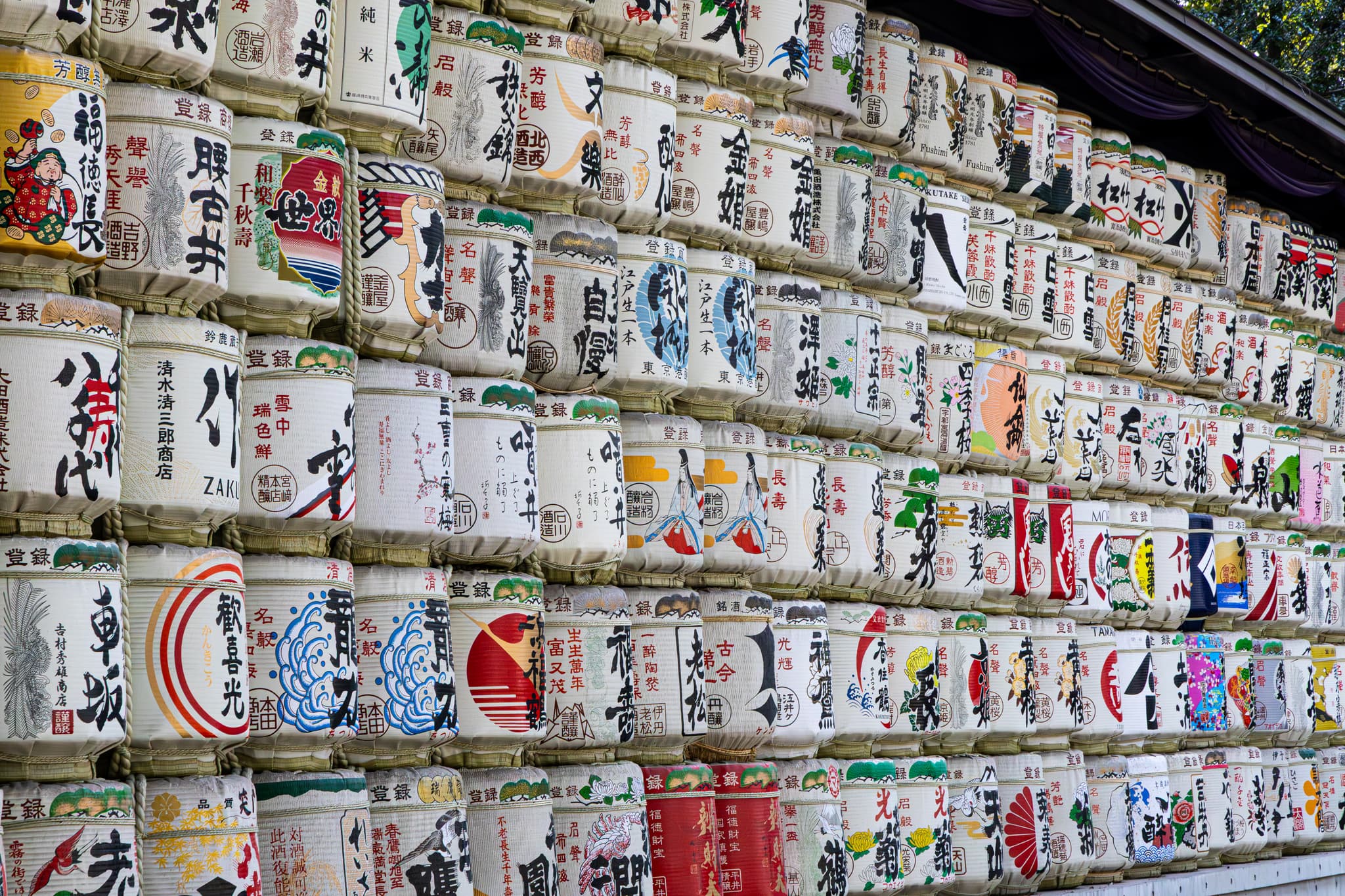 Sake barrels at Meiji Jingu
