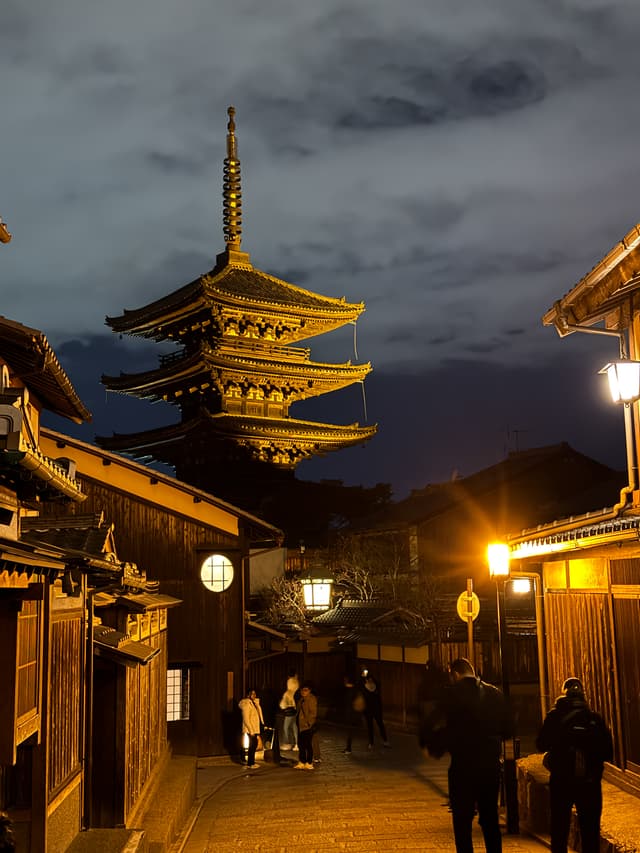 Hokanji Temple at night